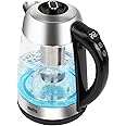 NELO Electric Kettle with Removable Tea Infuser, 7 Temperature Presets, Digital Display, LED Indicator Lights, Glass Tea Kettle & Hot Water Boiler, 360° Base, BPA-Free, Stainless Steel, 1.7 Liters