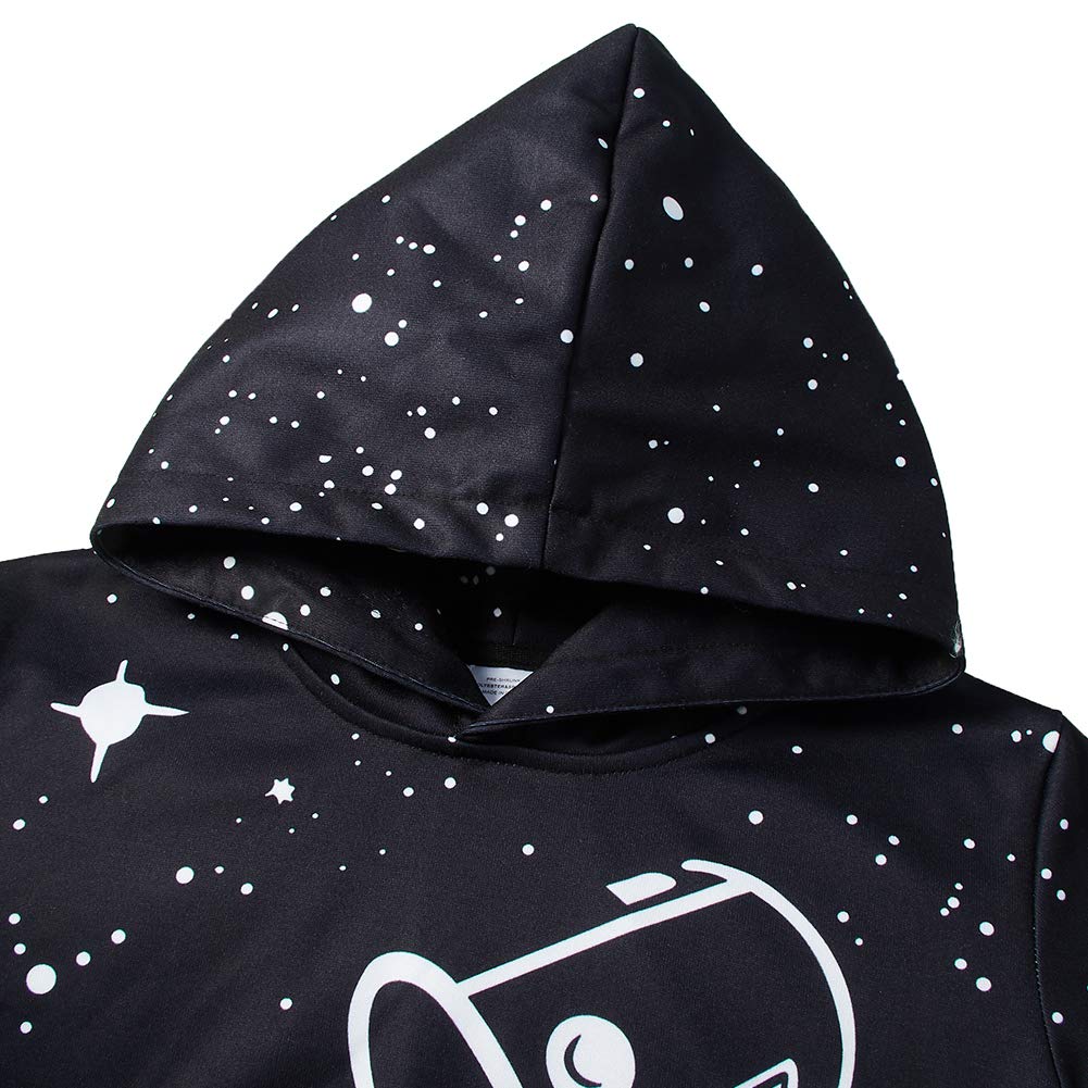Boys and Girls Black Milk Cup 3D Hoodies Men Pullover Funny Graphic Animal Sweatshirts Fleece Hoody XXL
