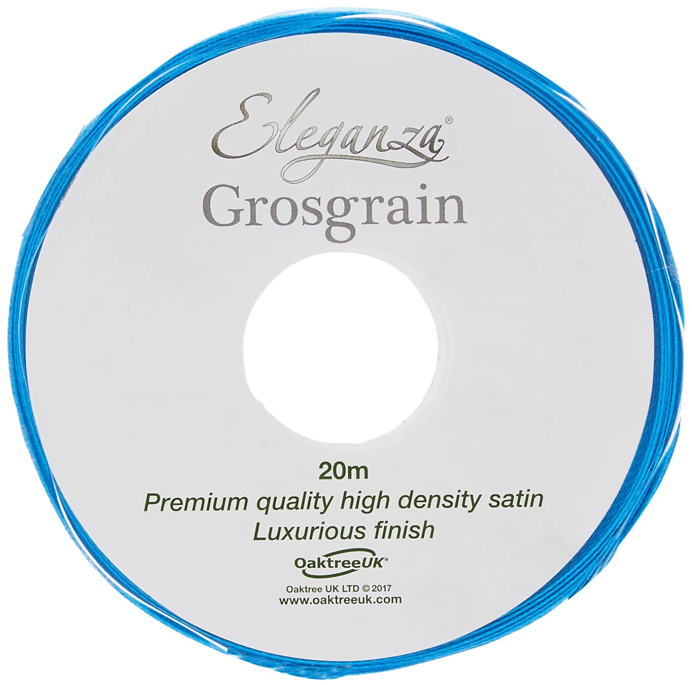 ELEGANZA Premium Quality Grosgrain Ribbon, Satin, Teal, 11 x 11 x 3 cm