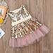 yannzi Toddler Baby Girls Sequin Tutu Dress Princess Party Wedding Lace Backless Bowknot Skirt Sundress (Champagne, 12-18 Months)