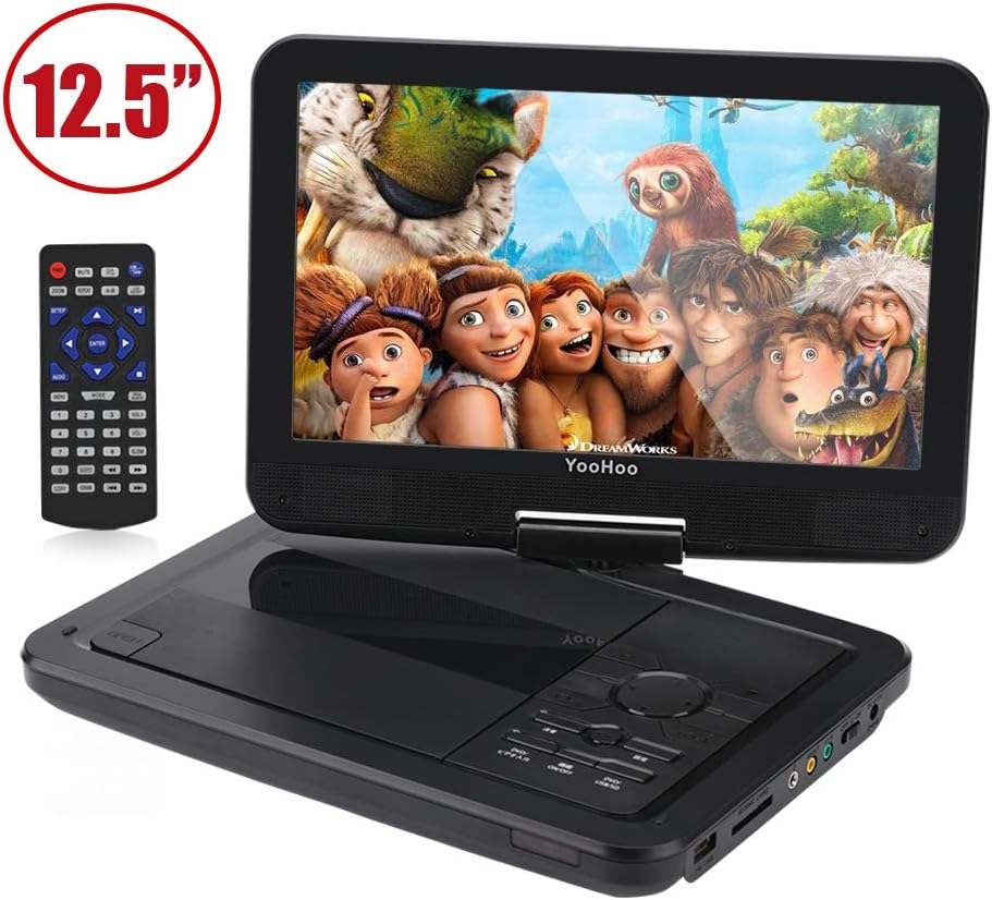 YOOHOO Portable DVD Player with 6 Hours Rechargeable Battery, Swivel
