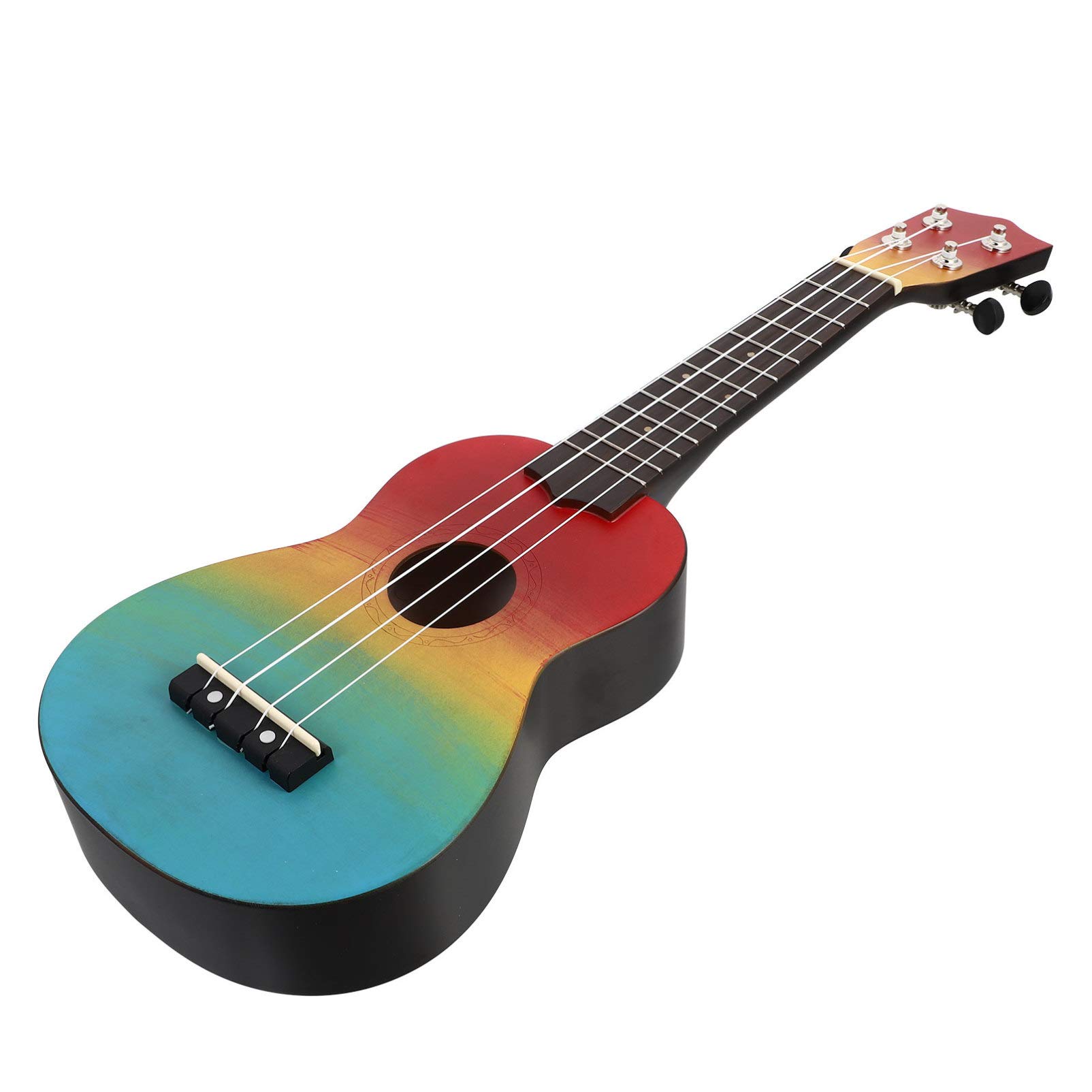 HEALLILY 1 Set 21 Inches Mini Classical Ukuleles Rainbow Ukulele Hand Painted Ukulele Wood for Beginners Kids