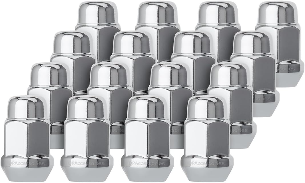DPAccessories D3116-HT-2305/20 20 Chrome 12x1.5 Closed End Bulge Acorn Lug Nuts - Cone Seat - 19mm Hex Wheel Lug Nut: Automotive