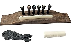 Cheerock 6 String Acoustic Guitar Bridge Bone Bridge Saddle and Nut, Rosewood Acoustic Guitar Bridge Pins with Bridge Pin Puller Remover, Acoustic Guitar Bridge Replacement Parts