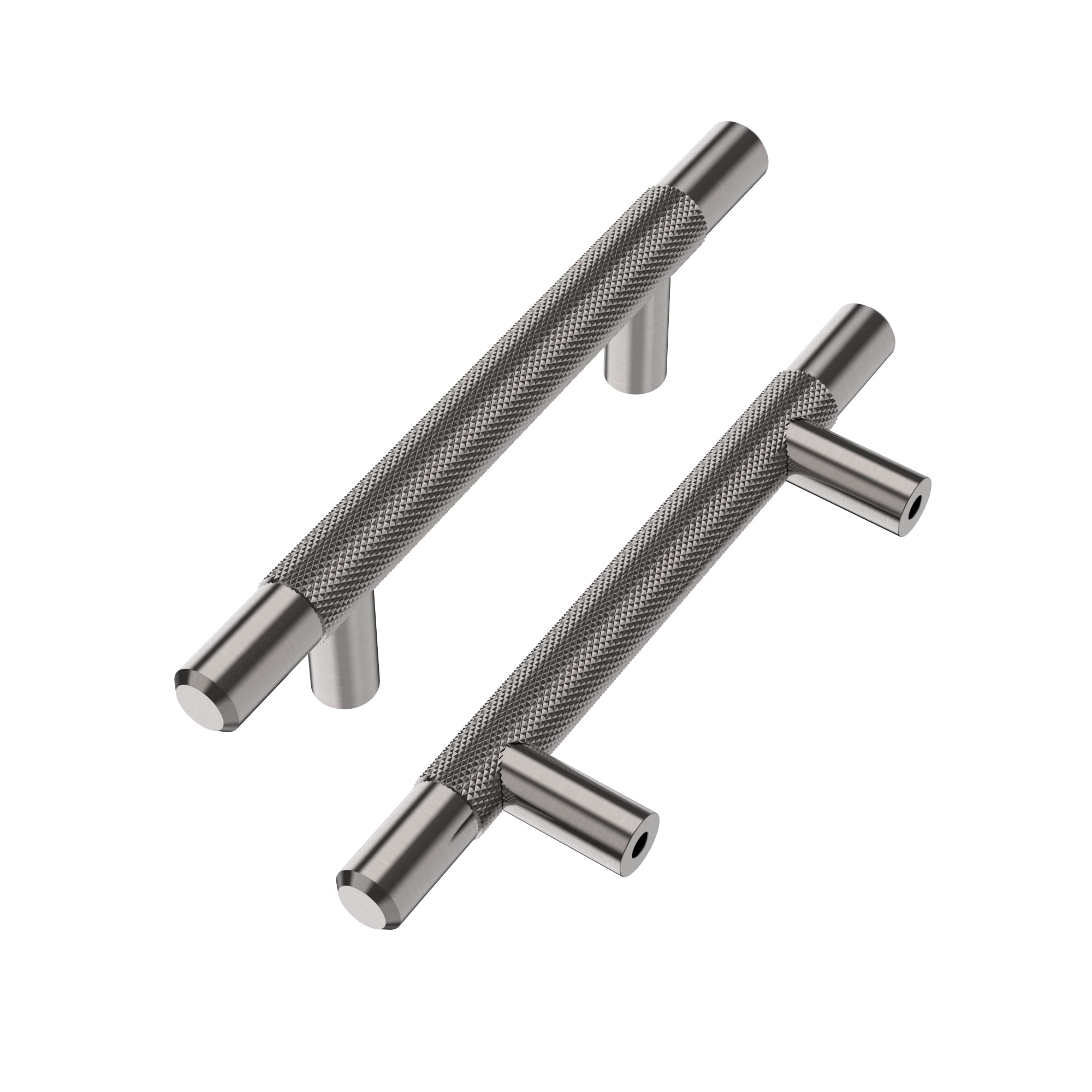 Photo 1 of Alzassbg 10 Pack Black Nickel Cabinet Pulls, 3 Inch(76mm) Hole Centers Knurled Cabinet Handles T Bar Kitchen Pulls for Drawer and Cabinets AL3015AS