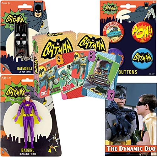 PopShoppes Batgirl (Batman Classic TV Series) PopBox (Bendable Figure, Playing Cards, Bendable Keychain, Magnet and Button Set)