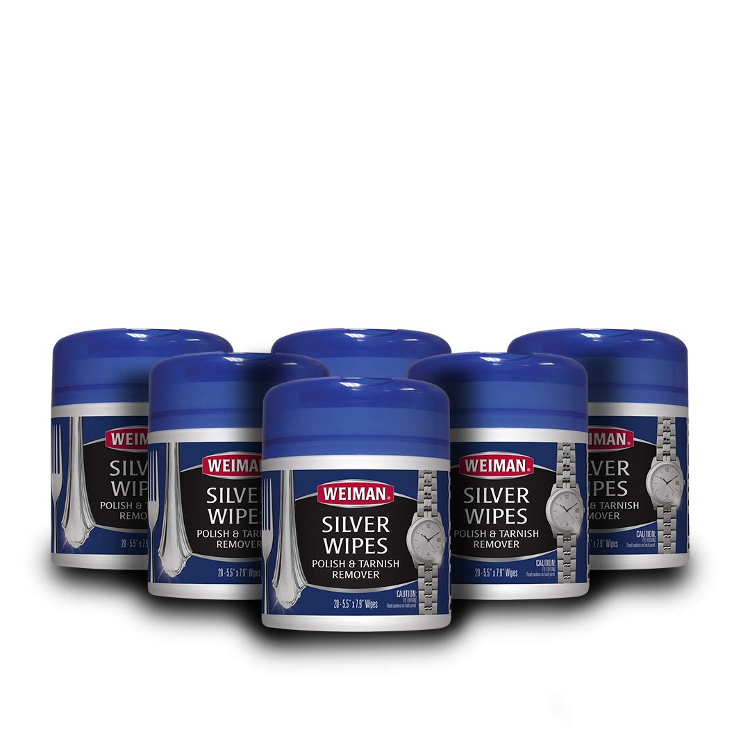 Weiman Silver Wipes Jewelry 6 Pack Cleaner and Polisher for
