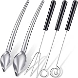 3 Pieces Candy Dipping Tools Chocolate Dipping Fork Spoons Set 2 Pieces Culinary Decorating Spoons Chef Art Pencil for Decora