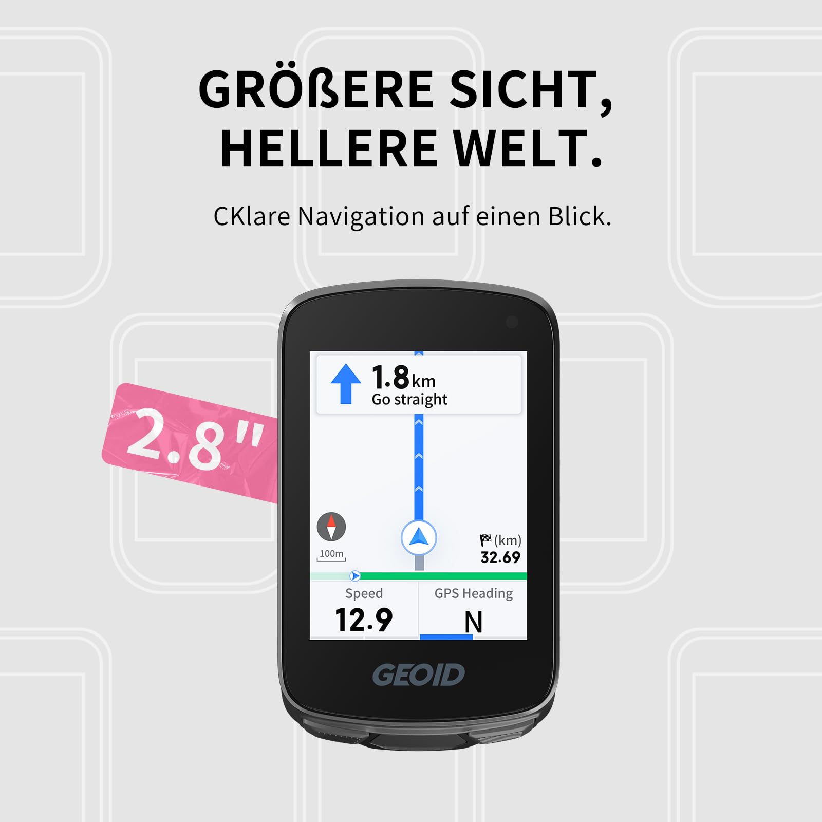 GEOID CC700 GPS Fahrradcomputer kabellos mit 2,8 Zoll Farbbildschirm – Fahrradtacho mit Route-Navigation, ANT+ & Bluetooth, IPX7 wasserdicht, 15-25 Std. Akkulaufzei 3