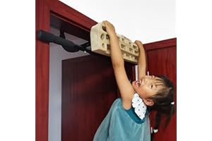 TWO STONES Hangboard Rock Climbing Hangboard with Door Way Pull Up Bar; Including Jugs, Pinches, Pockets, Edges and Slopes for Rock Climbing Training