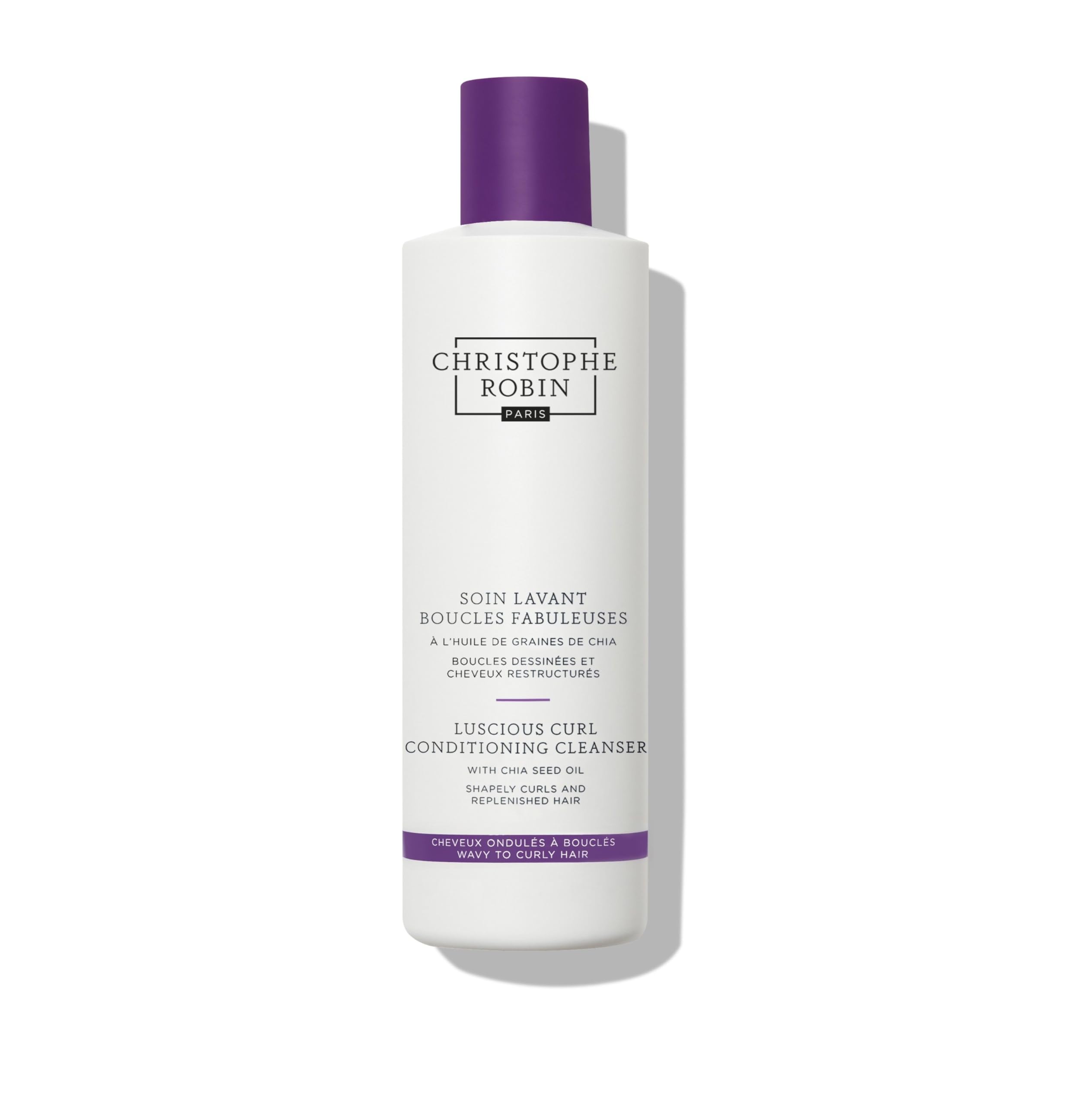 Christophe Robin Luscious Curl Conditioning Cleanser with Chia Seed Oil 250ml – Hydrating & Defining Curl Shampoo, Nourishes & Strengthens Curly Hair, Gentle Scalp Care
