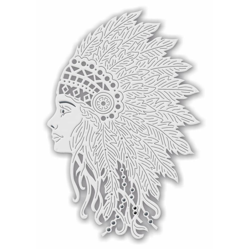 Sweet Dixie Metal Cutting Dies Female Native American,Silver