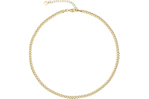 NUZON Natural Freshwater Baroque Pearl Necklace 14K Gold Plated Dainty Choker Necklace for Women Girls Snake Chain/Cuban Link/Paperclip/Ball Beaded Chain/Tennis Chain Fashion Jewelry for Gift