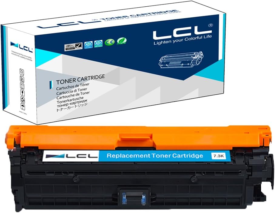 LCL Remanufactured Toner Cartridge 307A CE741A (1 Cyan) Replacement for HP Color Laserjet CP5225 CP5225n CP5225dn