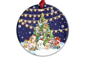 LIXCANVAS Dog Christmas Tree Ceramic Ornament, Gift for Dog Lovers, Dog Christmas Tree Hanging Decorations Ornament, New Year Eve Ornament- NTL/DH