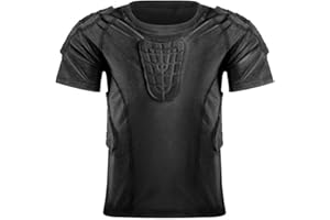 Kids Youth Padded Protective Shirts Shorts for Football Paintball Baseball, Padded Compression Short/Long Sleeve Shirts