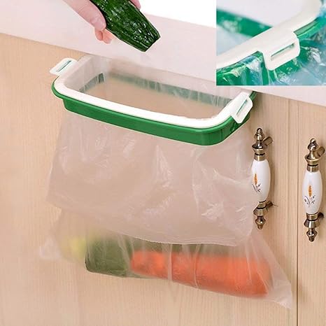 Amazon Com Trash Bag Holder Rack Multi For Kitchen Cabinet Door Storage Cupboard Buckle Plastic Holder Kitchen Towel Rails Rack Green Kitchen Dining