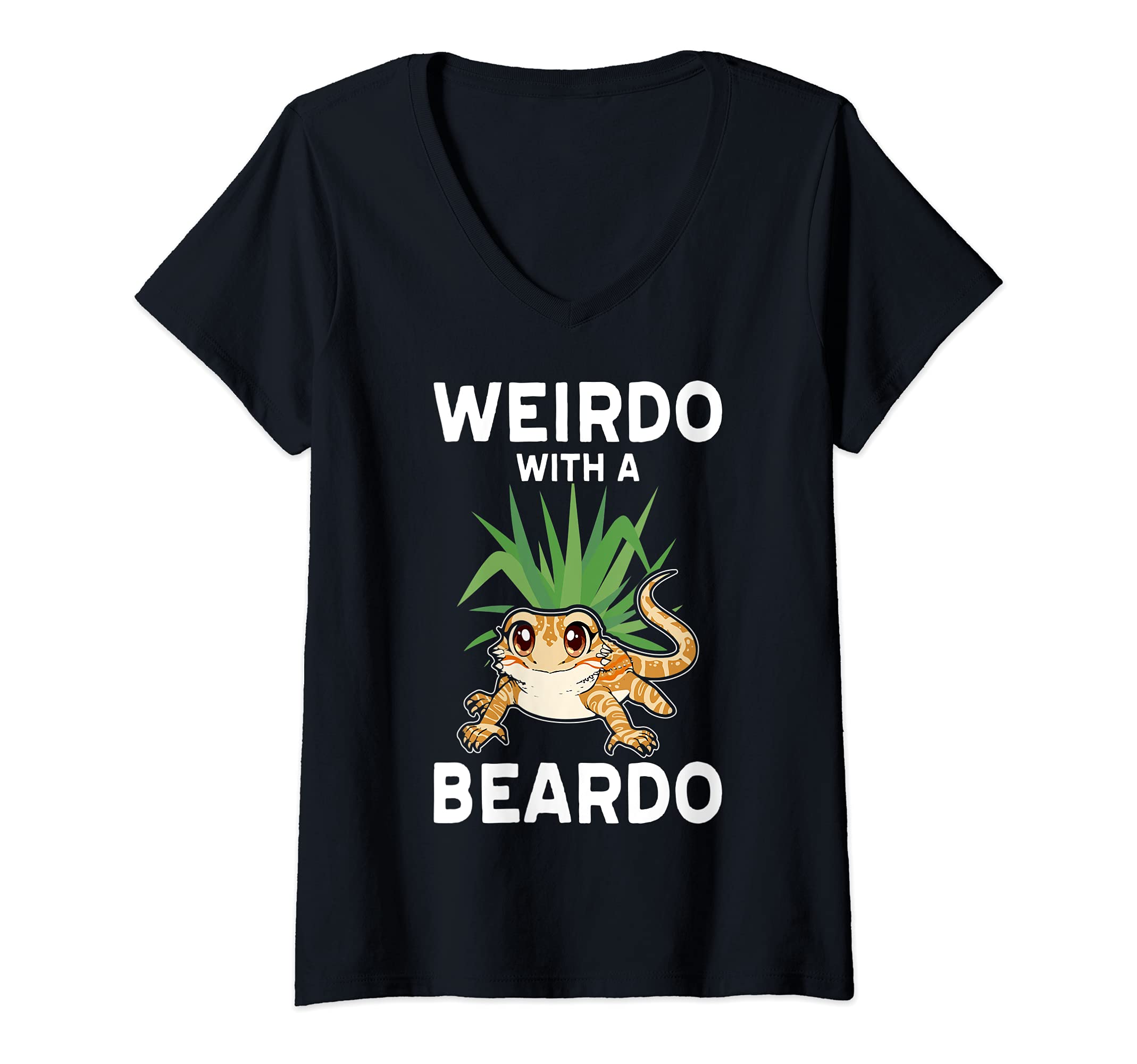 Womens Weirdo with a Beardo V-Neck T-Shirt