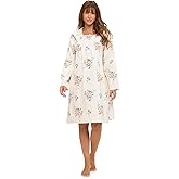 Casual Nights Women's Flannel Floral Long Sleeve Nightgown