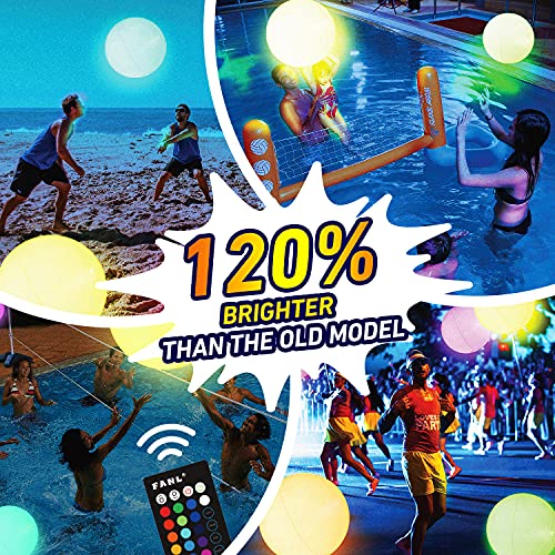 LED Beach Ball With Remote – 16" Glow Ball, 16 Colors & 4 Modes, 100ft Range, Pool & Party Toy