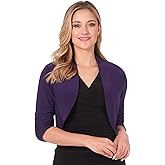 Rekucci Women's Chic Soft Knit Stretch Bolero Shrug with Ruched Sleeves