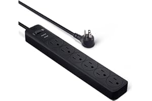 Amazon Basics Surge Protector Power Strip, 6-Outlet, 790 Joules, 6ft Extension Cord, Black