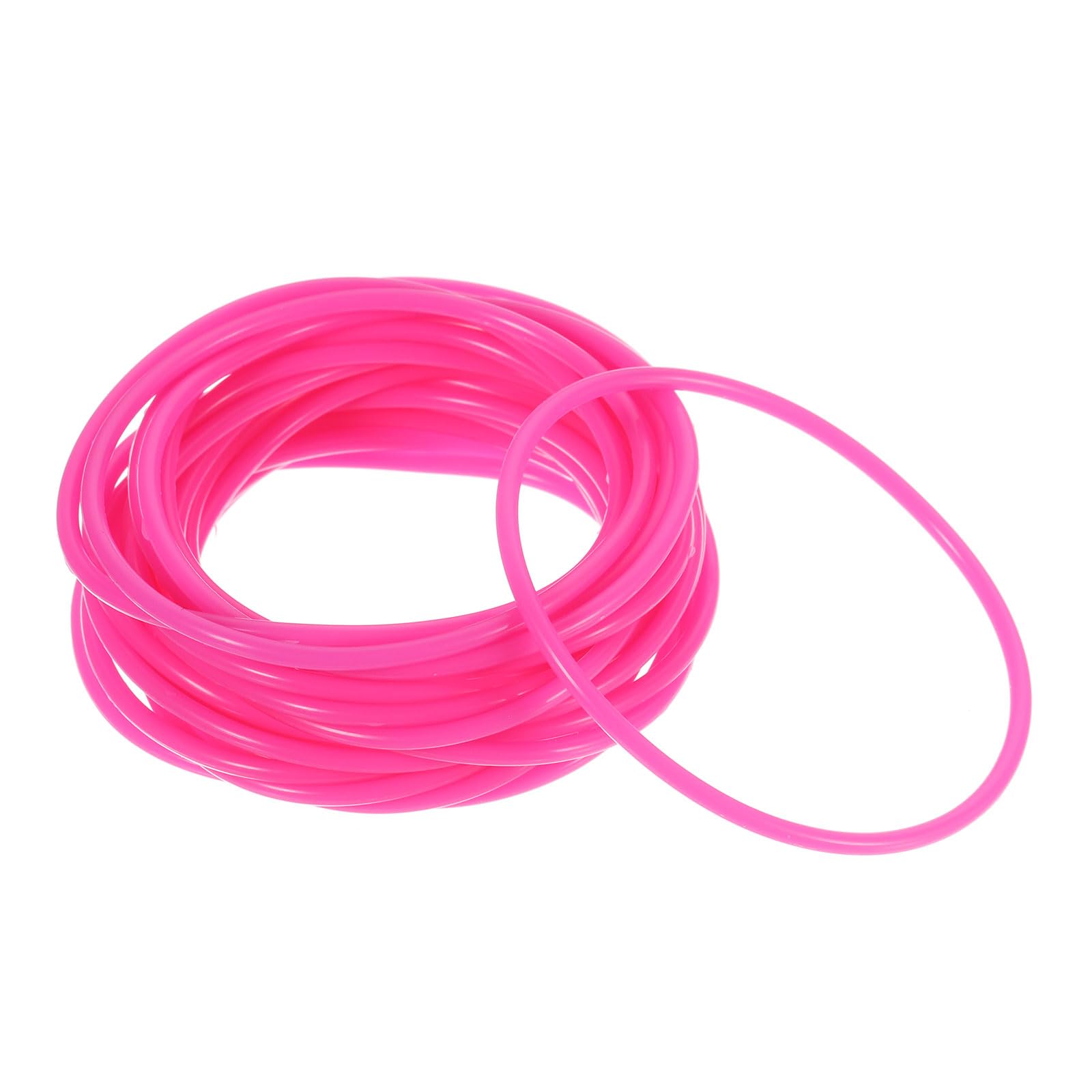 PATIKIL Silicone Jelly Bracelets, 60 Pack Rainbow Glow Rubber Bracelets 80s Neon Stretchy Wristband for Party Favor Adults Teen Sports Team Games, Rose Red