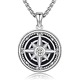PARYFO Compass Necklace 925 Sterling Silver Opal/Moonstone Celtic Compass Pendant Christmas Gifts for Daughter Mother Wife