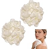 2 PCS Soap Loofah Pouch - 2-in-1 Soap Bar Loofah Washcloth Combo, Bath Sponge with Drawstring for Holding Bar Soap, Cleansing & Smooth Skin (Beige)
