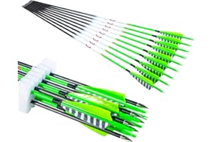 QunYing Traditional Archery Carbon Feather Arrows 300 340 400 500 600 Spine 31 Inch for Recurve Compound Bow Longbow Hunting Targets Arrow 12PCS