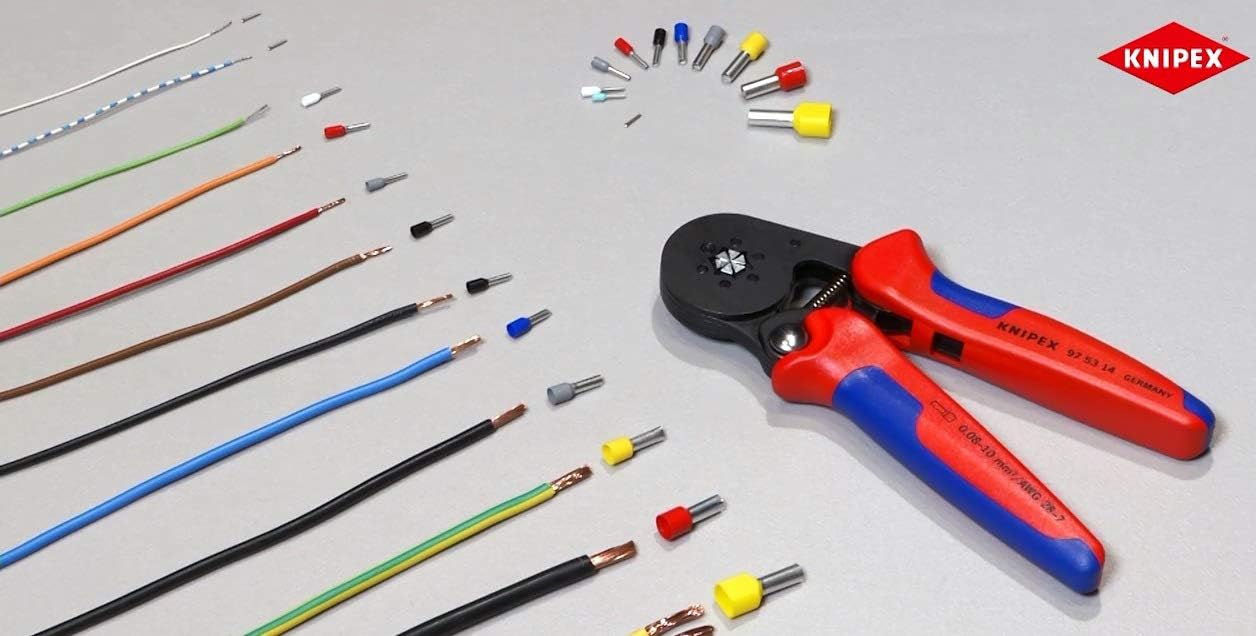 KNIPEX Self-Adjusting Crimping Pliers for Wire Ferrules with Lateral Access in Blister with Multi-Component Handles 180 mm, 97 53 14 SB - Image 5