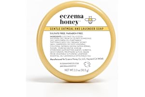 ECZEMA HONEY Gentle Oatmeal and Lavender Soap - Natural Eczema Body Wash - Daily Gentle Soap for Dry, Itchy, Sensitive, & Irritable Skin (3.3 Oz)