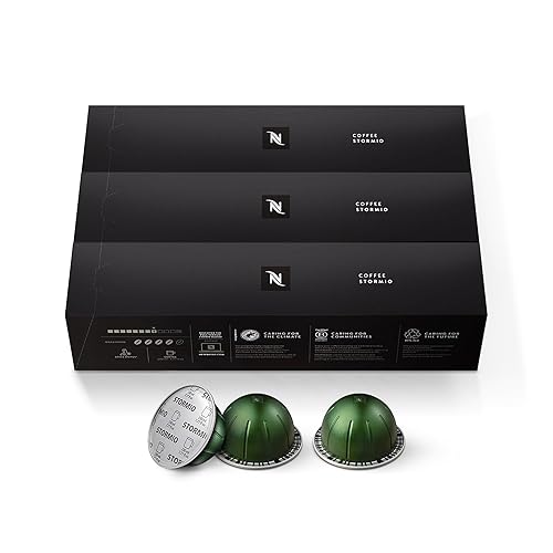 Nespresso Capsules Vertuo, Stormio, Dark Roast Coffee, 30-Count