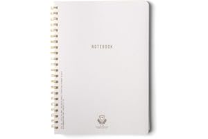 DesignWorks Ink 8.25" x 11.6" Speckled Ivory White Textured Paper Twin Wire Spiral No. 1 Notebook Journal with 160 Lined Pages for Work, Writing, Journaling