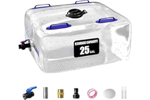 LATHEVEE Water Tank Portable Storage Bladder Collapsible Water Storage Containers with Spigot Large Capacity Water Bag for Emergency Water Storage Garden Camping