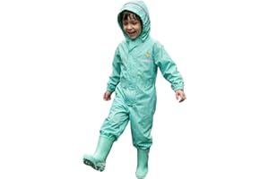 Kids Toddler Rain Suit Waterproof Coverall Unisex One Piece Rainsuit Muddy Buddy Jumpsuit for 2-13Y
