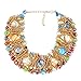 KAYMEN FASHION JEWELLERY Luxury Gold Plated Copper Chians and Crystal Stone Knit Statement Choker Necklaces for Women 4 Colors (Multicolor)