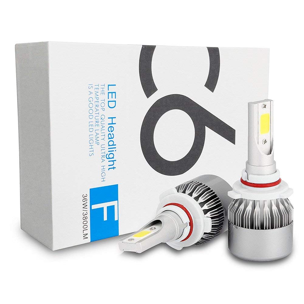 9006 Hb4 Led Headlight Bulb 36W Led Conversion Kit 3800LM 6000K Waterproof Led Headlight Bulb Extremely Bright Single Beam C6 Led Light Bulbs Motorcycle Headlight Bulbs Replace for Halogen Bulbs,2pcs