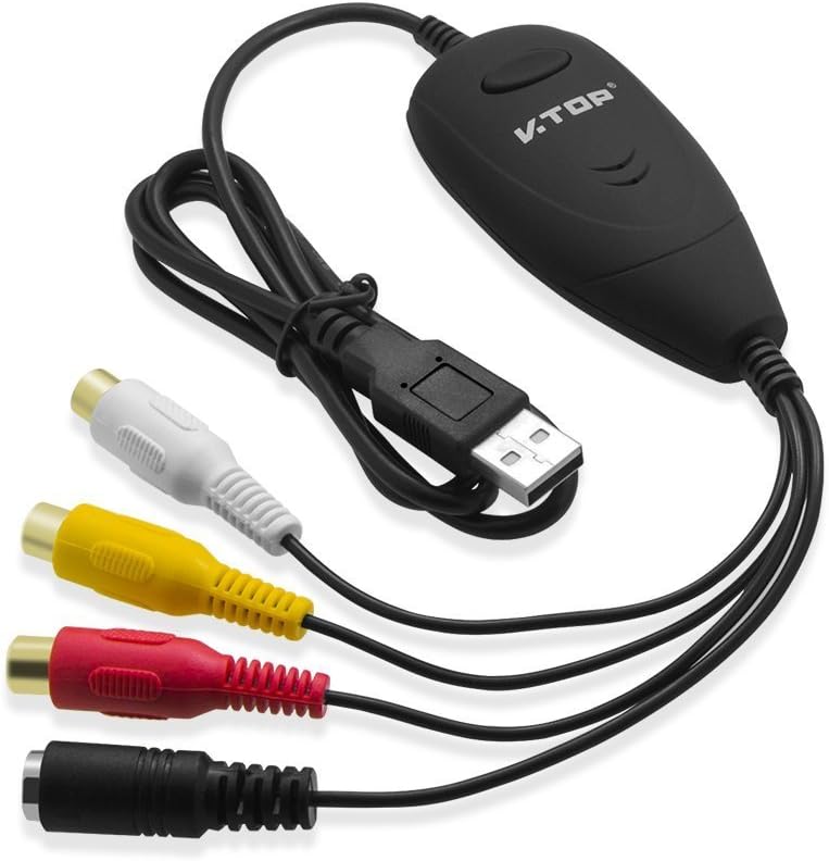 V.TOP USB 2.0 VHS to DVD Converter Video Audio Capture Card VHS to Digital Video Converter for