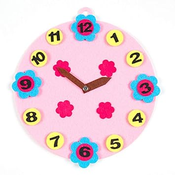 sibina New Design Weave Cloth Early Learning Education Toys Teaching Aids Math Toys Childrens Handmade Apple Tree Mathematics Pairing DIY(None Clock-Pink)