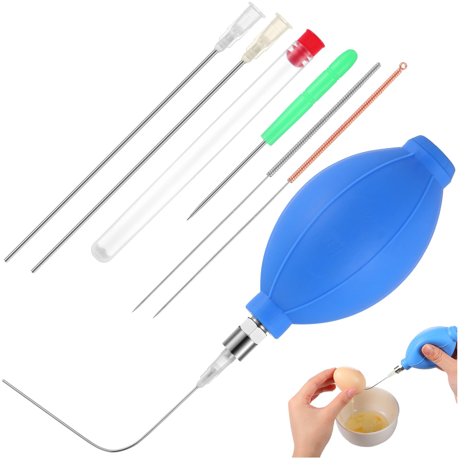 Photo 1 of Lasnten 7 Pcs Easter Easy Egg Blower Empty Egg Puncher Tool One Hole Pysanky Pump and Drill Pysanky Ukrainian Decorating Kit for Easter Party Craft Supplies(Blue)