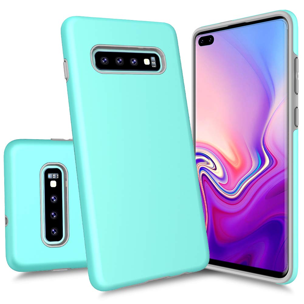 Galaxy S10 Plus Case, Androgate [Pearl Series] Hybrid Matte Protective Back Cover Bumper Case for Samsung Galaxy S10 Plus, Mint Green