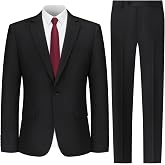 Cooper &amp; Nelson Men's Suit 2 Piece Set - Jacket &amp; Pants | Classic tuxedo, dress tie included, for business weddings proms &amp; formal occasions, slim fit, one-button, single-breasted