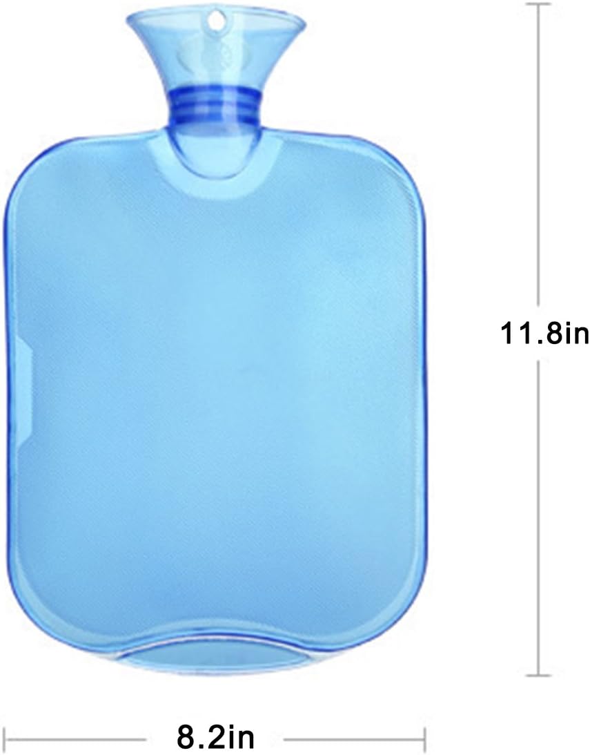 All one tech Transparent Classic Rubber Hot Water Bottle with Knit Cover - Blue: Health & Personal Care