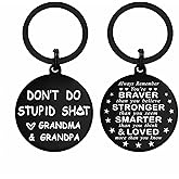 Gezxin Grandson Gifts Grandson Granddaughter Keychain, Funny Gag Gifts for Grandkids Basket from Grandma and Grandpa