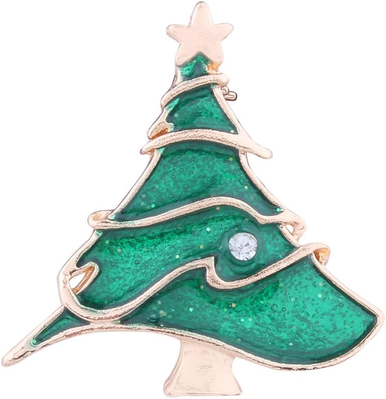 Merry Christmas Series Lovely Reindeer Santa Stocking Christmas Tree Brooch Pin Winter Colorful Gift