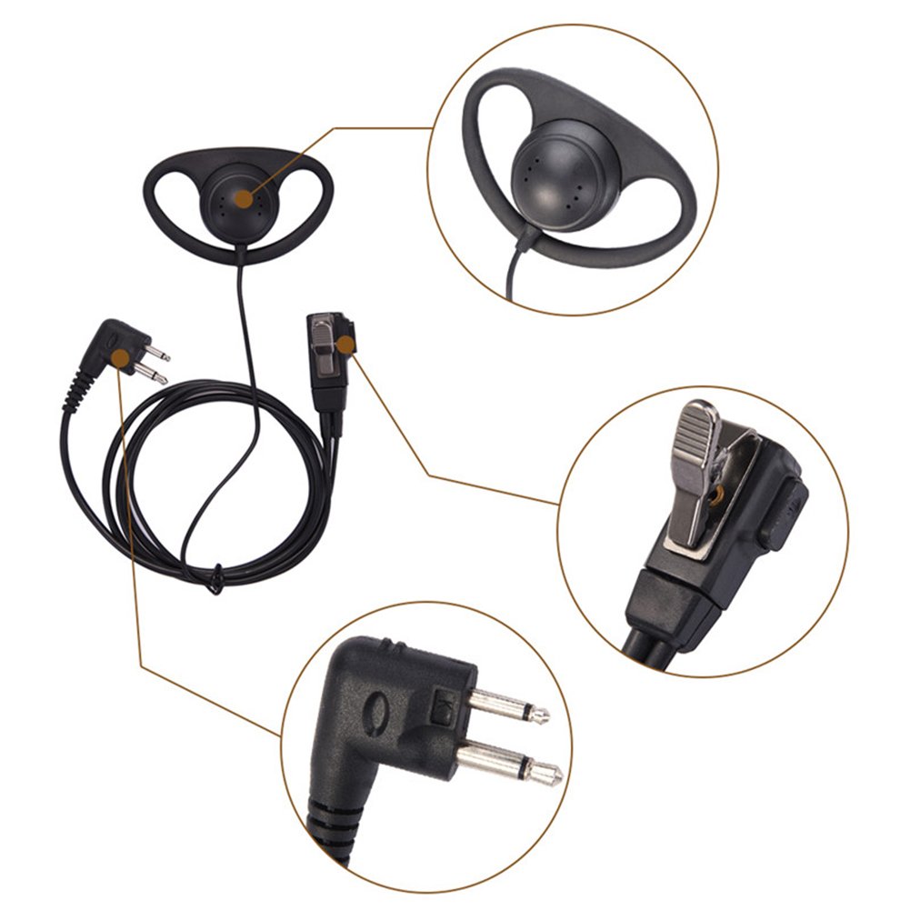 compatibili con Baofeng UV-5R e Kenwood TYT for Baofeng UV-5R Set di 2  cuffie auricolari con supporto a D con tecnologia PPT e microfono  bidirezionale Informatica urban-earth.co.uk