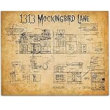 Munsters House Plans - 11x14 Unframed Art Print - Great Gift Under $15 to Classic TV Show Geeks and Vintage Home Decor