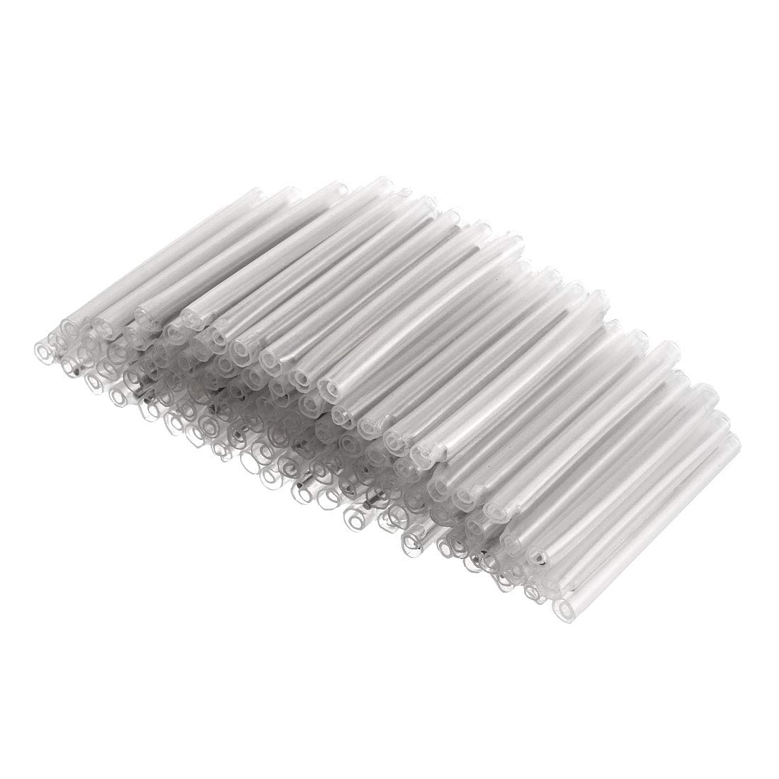 sourcing map 40mm 3.6mm OD Fiber Optic Fusion Splice Tube Protector Sleeves, Clear Heat Shrinkable Tubing- 300pcs