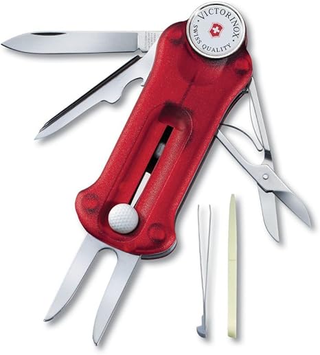 Victorinox Faca de bolso Swiss Army GolfTool com bolsa, rubi, 91 mm